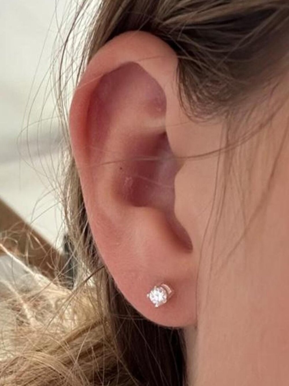 Silver CZ Stud Earrings Sparkle Costume Jewelry